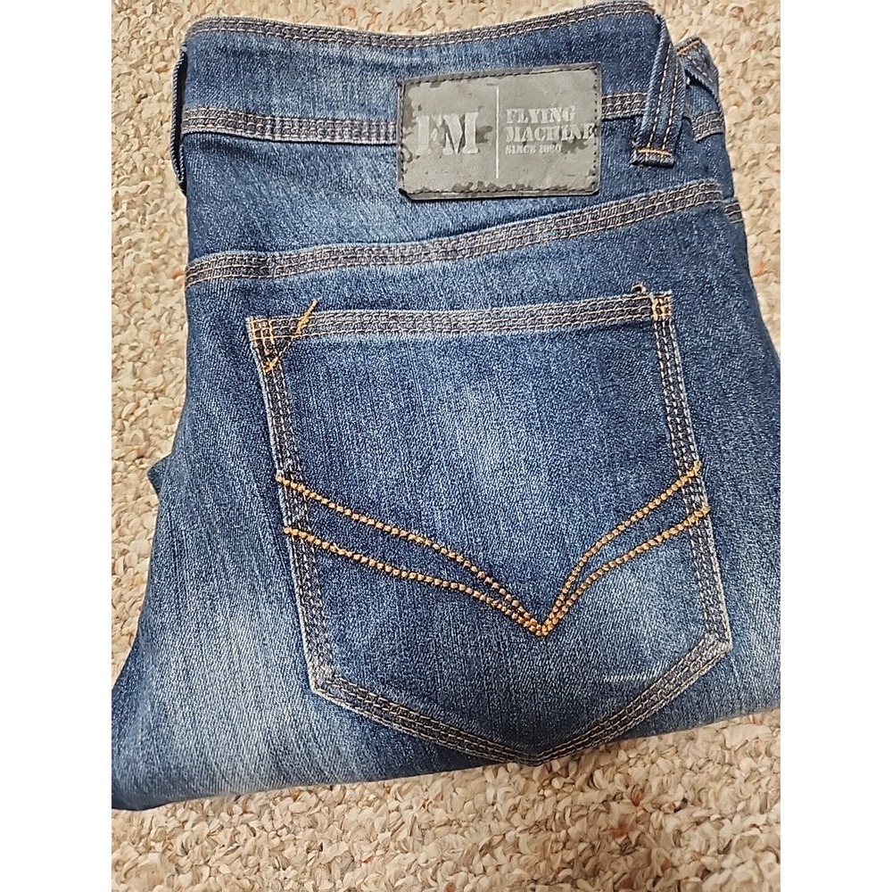 Flying Machine Men's 32x32 Denim Stretch Distressed‎ Slim Tapered Michael
